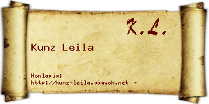 Kunz Leila névjegykártya
